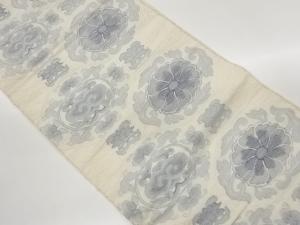 蜀江文に菊唐草・抽象花葉模様織出し名古屋帯